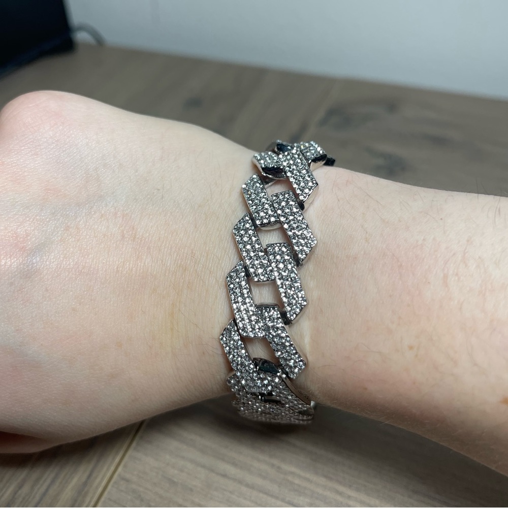 Silver Cuban Bracelet - FASHION JEWELRY 8inch
